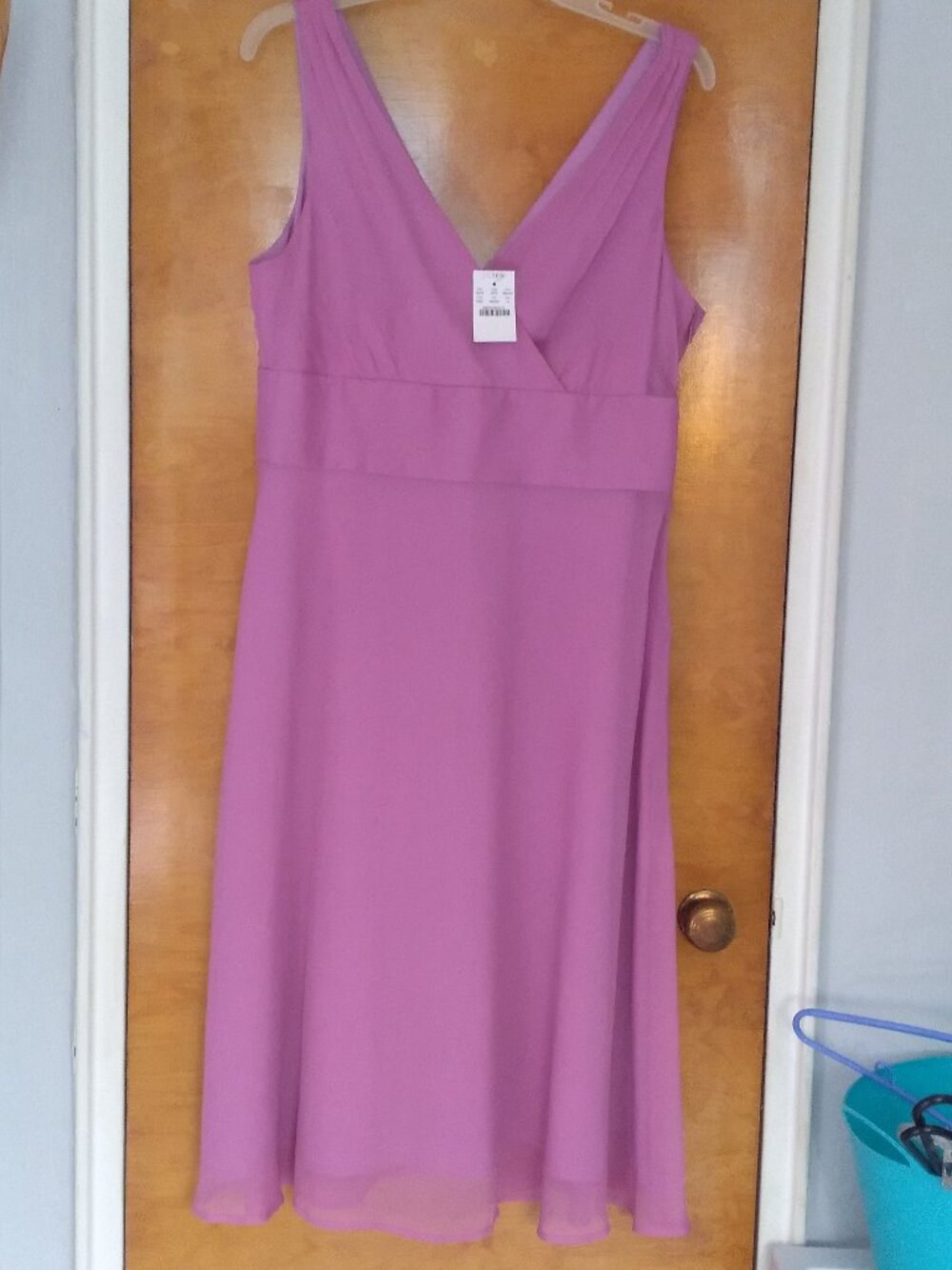 NWT J. Crew lavender silk chiffon sleeveless dress - Size 14